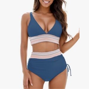 High waist two piece swimsuit suit
